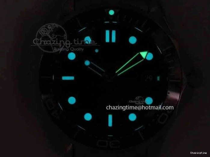 0123 Seamaster 300M 007 SS MK 1:1 Best Edition Black 007 Dial Ceramic Bezel On SS Bracelet A EasyCare 8178